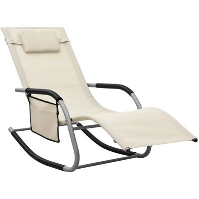furnicato Sonnenliege Textilene Creme und Grau furnicato Sonnenliege Textilene Creme und Grau