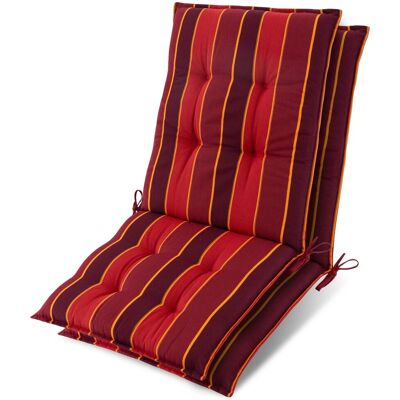 Beautissu 2x Niederlehner Auflage Sun-NL 100x50x8cm Rot-Gestreift Beautissu 2x Niederlehner Auflage Sun-NL 100x50x8cm Rot-Gestreift