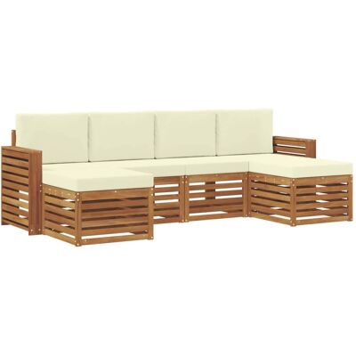 vidaXL Sofagarnituren 6 Tlg Natur und Creme Massivholz Akazie 3375255 vidaXL Sofagarnituren 6 Tlg Natur und Creme Massivholz Akazie 3375255