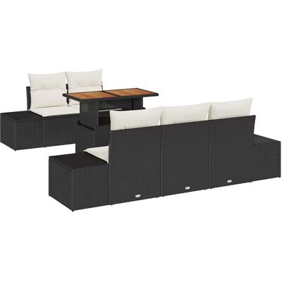 vidaXL Garten-Sofa-Set mit Speicher 6-Tlg Schwarz Poly Rattan 3358637 vidaXL Garten-Sofa-Set mit Speicher 6-Tlg Schwarz Poly Rattan 3358637