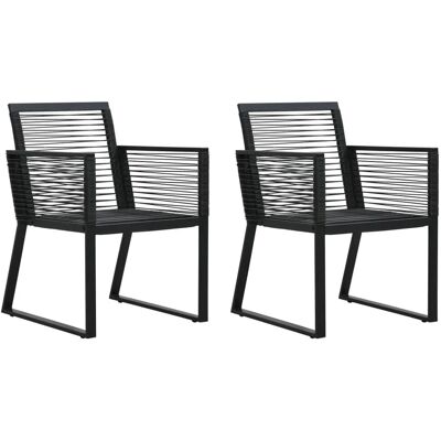 Furnicato Gartenstühle 2 Stk Schwarz Pvc Rattan Furnicato Gartenstühle 2 Stk Schwarz Pvc Rattan