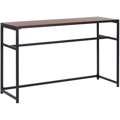 Beliani Gartentisch AVETRANA Schwarz Heller Holzfarbton 150x50x90 Beliani Gartentisch AVETRANA Schwarz Heller Holzfarbton 150x50x90