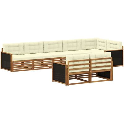 vidaXL Outdoor-Sofagarnitur mit Kissen 8 Stk Natur und Creme 3383493 vidaXL Outdoor-Sofagarnitur mit Kissen 8 Stk Natur und Creme 3383493