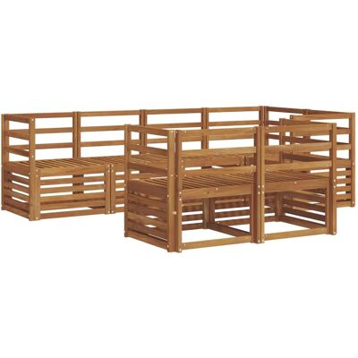 vidaXL Sofagarnituren 7 Tlg Natur Massivholz Akazie 3374949 vidaXL Sofagarnituren 7 Tlg Natur Massivholz Akazie 3374949