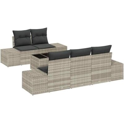 Lichtgraues Modulares Gartensofa-Set Lichtgraues Modulares Gartensofa-Set