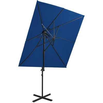 vidaXL Sonnenschirm mit Doppel-Top Azurblau 250x250 cm vidaXL Sonnenschirm mit Doppel-Top Azurblau 250x250 cm