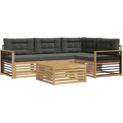 vidaXL Outdoor-Sofagarnitur 6-Tlg Weiß und Anthrazit Polyester 3390457 vidaXL Outdoor-Sofagarnitur 6-Tlg Weiß und Anthrazit Polyester 3390457