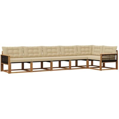 vidaXL Outdoor-Sofagarnitur mit Kissen 6 Stk Natur und Beige 3381457 vidaXL Outdoor-Sofagarnitur mit Kissen 6 Stk Natur und Beige 3381457
