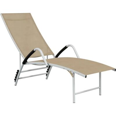furnicato Sonnenliege Textilene und Aluminium Creme furnicato Sonnenliege Textilene und Aluminium Creme