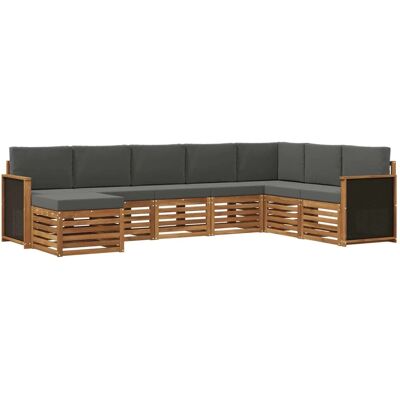 vidaXL Outdoor-Sofagarnitur mit Kissen 6 Stk Natur und Anthrazit 3384703 vidaXL Outdoor-Sofagarnitur mit Kissen 6 Stk Natur und Anthrazit 3384703
