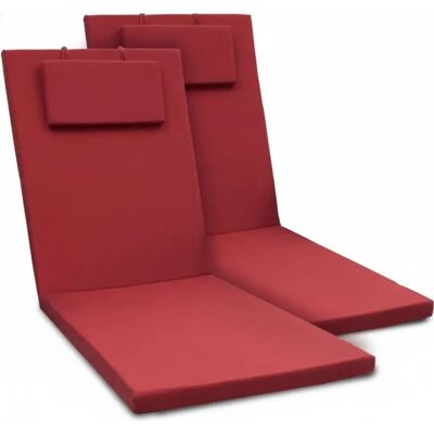 Beautissu 2er Set Gartenliege Auflage Sonnenliege Loft RL 200x60x5cm Rot Beautissu 2er Set Gartenliege Auflage Sonnenliege Loft RL 200x60x5cm Rot