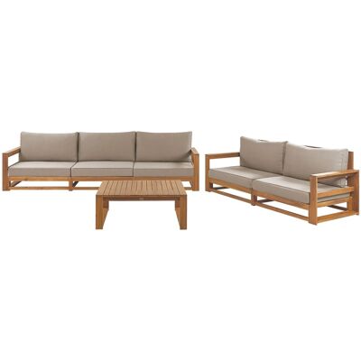 Beliani Gartensofa-Set Hellholz - Modulares Outdoor-Lounge Beliani Gartensofa-Set Hellholz - Modulares Outdoor-Lounge