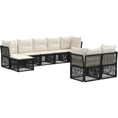 vidaXL Gartensofa-Set 9-Tlg Schwarz Poly-Rattan 3434362 vidaXL Gartensofa-Set 9-Tlg Schwarz Poly-Rattan 3434362