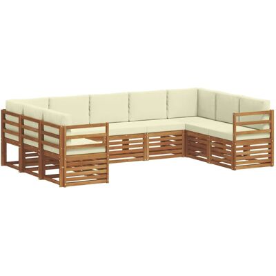 vidaXL Sofagarnituren 9 Tlg Natur und Creme Massivholz Akazie 3375460 vidaXL Sofagarnituren 9 Tlg Natur und Creme Massivholz Akazie 3375460