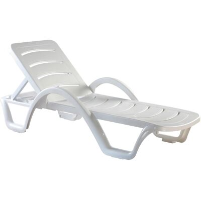 DELUKE Sonnenliege OLAF 10er Set Klappbar Stapelbar 54x187x30cm Kunststoff Weiß Gartenliege Strandliege DELUKE Sonnenliege OLAF 10er Set Klappbar Stapelbar 54x187x30cm Kunststoff Weiß Gartenliege Strandliege