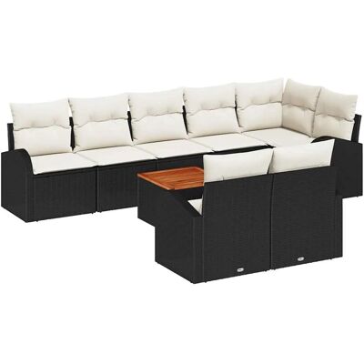 vidaXL Garten-Sofa-Set 9-Tlg Schwarz Poly Rattan 3347593 vidaXL Garten-Sofa-Set 9-Tlg Schwarz Poly Rattan 3347593