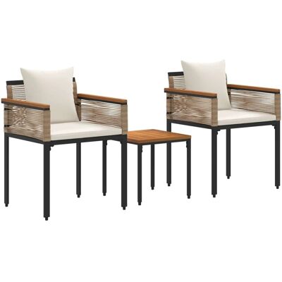 vidaXL Gartenmöbel Set mit Kissen Beige und Cremeweiß PE-Rattan 42025234 vidaXL Gartenmöbel Set mit Kissen Beige und Cremeweiß PE-Rattan 42025234