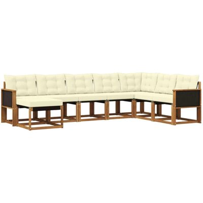 vidaXL Outdoor-Sofagarnitur mit Kissen 8 Stk Natur und Creme 3382134 vidaXL Outdoor-Sofagarnitur mit Kissen 8 Stk Natur und Creme 3382134