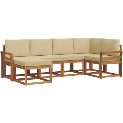 vidaXL Outdoor-Sofagarnitur mit Kissen 6 Stk Natur und Beige 3366641 vidaXL Outdoor-Sofagarnitur mit Kissen 6 Stk Natur und Beige 3366641