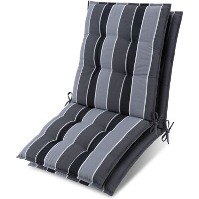 Beautissu 2x Niederlehner Auflage Sun-NL 100x50x8cm Anthrazit-Gestreift Beautissu 2x Niederlehner Auflage Sun-NL 100x50x8cm Anthrazit-Gestreift