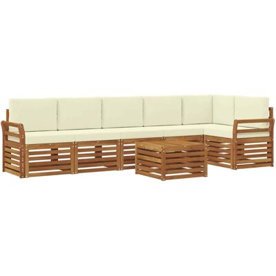 vidaXL Sofagarnituren 7 Tlg Natur und Creme Massivholz Akazie 3374930 vidaXL Sofagarnituren 7 Tlg Natur und Creme Massivholz Akazie 3374930