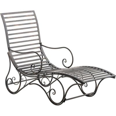 DELUKE Gartenliege SENTA Antik 58x140x101cm Metall Bronze Sonnenliege Strandliege DELUKE Gartenliege SENTA Antik 58x140x101cm Metall Bronze Sonnenliege Strandliege