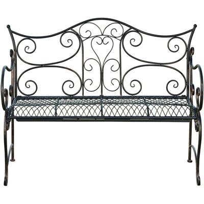 DELUKE Gartenbank TODOR Metall Bronze 113x47x89cm Metallbank Garten 2 Seitzer Bank Terrasse Vintage Antik Gartenbank DELUKE Gartenbank TODOR Metall Bronze 113x47x89cm Metallbank Garten 2 Seitzer Bank Terrasse Vintage Antik Gartenbank