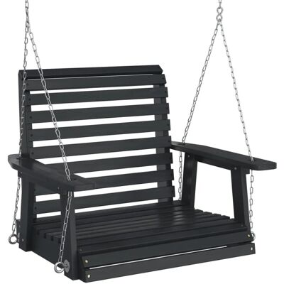 vidaXL Garten-Hängestuhl mit Metallketten Schwarz Massivholz Tanne 2157571 vidaXL Garten-Hängestuhl mit Metallketten Schwarz Massivholz Tanne 2157571