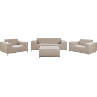 Beliani Gartenset Beige Stoff Bezug Aluminium Beine - Gartenmöbel Beliani Gartenset Beige Stoff Bezug Aluminium Beine - Gartenmöbel