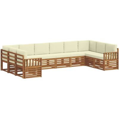 vidaXL Sofagarnituren 10 Tlg Natur und Creme Massivholz Akazie 3375550 vidaXL Sofagarnituren 10 Tlg Natur und Creme Massivholz Akazie 3375550