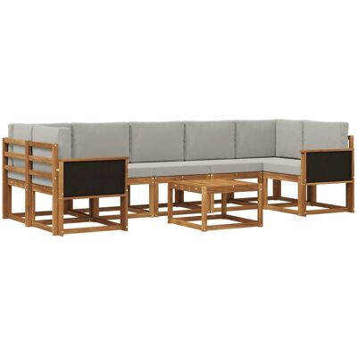 vidaXL Outdoor-Sofagarnitur mit Kissen 6 Stk Natur und Hellgrau 3385062 vidaXL Outdoor-Sofagarnitur mit Kissen 6 Stk Natur und Hellgrau 3385062