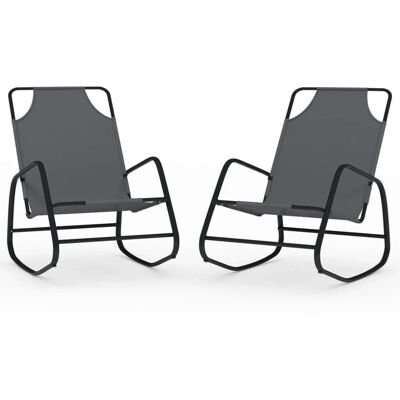Furnicato Schaukelliegen 2 Stk Aus Pulverbeschichtetem Stahl Und Textilene 89 X 58 X 935 Cm Grau Furnicato Schaukelliegen 2 Stk Aus Pulverbeschichtetem Stahl Und Textilene 89 X 58 X 935 Cm Grau