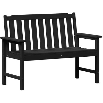 vidaXL Gartenbank mit Kissen Schwarz 120 x 59 x 88cm HDPE 42006602 vidaXL Gartenbank mit Kissen Schwarz 120 x 59 x 88cm HDPE 42006602