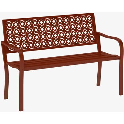 Outsunny Gartenbank Stahl Rot 127L x 63B x 85H cm Outsunny Gartenbank Stahl Rot 127L x 63B x 85H cm