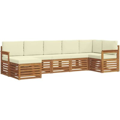 vidaXL Sofagarnituren 7 Tlg Natur und Creme Massivholz Akazie 3375155 vidaXL Sofagarnituren 7 Tlg Natur und Creme Massivholz Akazie 3375155
