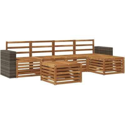 vidaXL Outdoor-Sofagarnitur 6 Stk Natur 3384275 vidaXL Outdoor-Sofagarnitur 6 Stk Natur 3384275