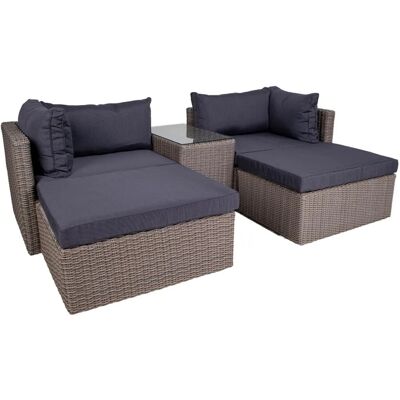 ebuy24 Rosino Loungeset mit Sitzkissen Grau mit Schwarzen Sitzkissen ebuy24 Rosino Loungeset mit Sitzkissen Grau mit Schwarzen Sitzkissen