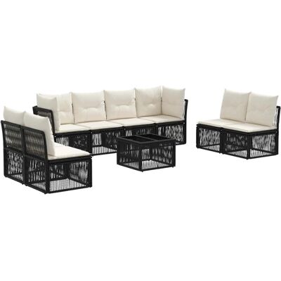 vidaXL Gartensofa-Set 9-Tlg Schwarz Poly-Rattan 3434173 vidaXL Gartensofa-Set 9-Tlg Schwarz Poly-Rattan 3434173