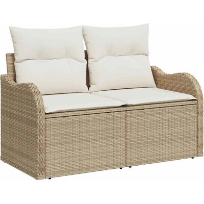 vidaXL Gartencouch 2-Sitzer mit Stauraum Beigetöne - Gartencouch vidaXL Gartencouch 2-Sitzer mit Stauraum Beigetöne - Gartencouch