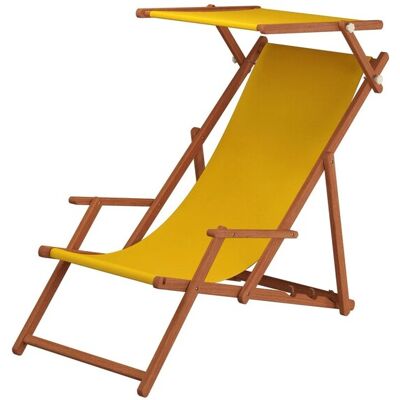 Erst-Holz Dunkler Holz-Liegestuhl Strandliege Stofffarbe Gelb 10-300 Sonnendach Erst-Holz Dunkler Holz-Liegestuhl Strandliege Stofffarbe Gelb 10-300 Sonnendach