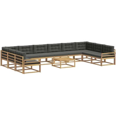 vidaXL Outdoor-Sofagarnitur mit Kissen 11 Stk Weiß und Anthrazit 3387141 vidaXL Outdoor-Sofagarnitur mit Kissen 11 Stk Weiß und Anthrazit 3387141