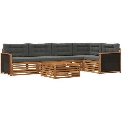 vidaXL Outdoor-Sofagarnitur 6 Stk Natur und Anthrazit 79 x 79 x 37 cm 3383375 vidaXL Outdoor-Sofagarnitur 6 Stk Natur und Anthrazit 79 x 79 x 37 cm 3383375