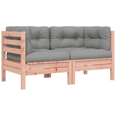 vidaXL Gartensofa mit Kissen und Hocker vidaXL Gartensofa mit Kissen und Hocker