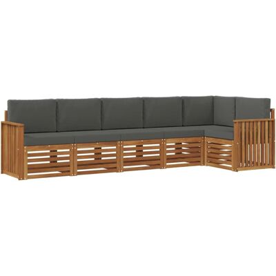vidaXL Sofagarnituren 6 Tlg Natur und Anthrazit Massivholz Akazie 3374887 vidaXL Sofagarnituren 6 Tlg Natur und Anthrazit Massivholz Akazie 3374887