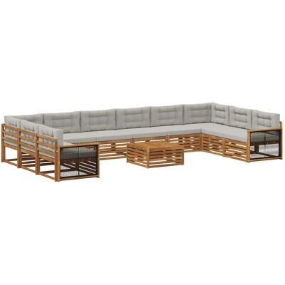 vidaXL Sofagarnituren mit Kissen 11 Stk Massivholz Akazie 3383924 vidaXL Sofagarnituren mit Kissen 11 Stk Massivholz Akazie 3383924