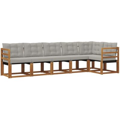 vidaXL Outdoor-Sofagarnitur mit Kissen 6-Tlg Natur und Hellgrau 3368702 vidaXL Outdoor-Sofagarnitur mit Kissen 6-Tlg Natur und Hellgrau 3368702