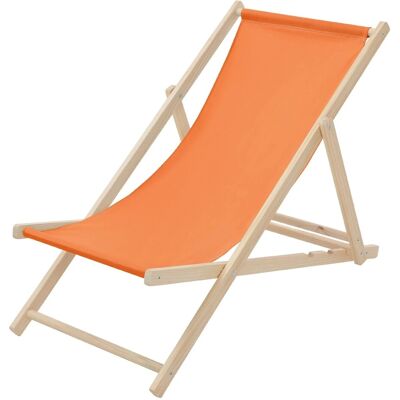 ECD Germany Liegestuhl Klappbar Orange aus Holz ECD Germany Liegestuhl Klappbar Orange aus Holz
