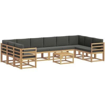 vidaXL Outdoor-Sofagarnitur mit Kissen 11 Stk Weiß und Anthrazit 3388311 vidaXL Outdoor-Sofagarnitur mit Kissen 11 Stk Weiß und Anthrazit 3388311