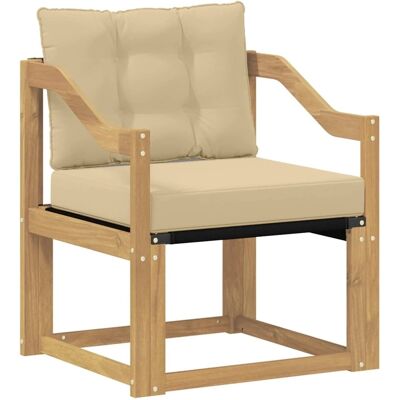vidaXL Outdoor-Sofa Massivholz Akazie Weiß und Beige 3439051 vidaXL Outdoor-Sofa Massivholz Akazie Weiß und Beige 3439051