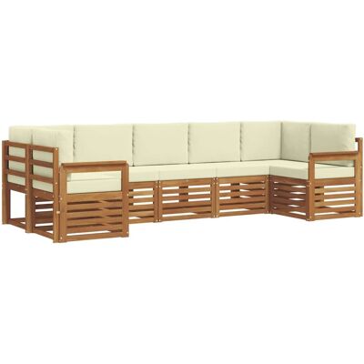 vidaXL Sofagarnituren 7 Tlg Natur und Creme Massivholz Akazie 3375395 vidaXL Sofagarnituren 7 Tlg Natur und Creme Massivholz Akazie 3375395